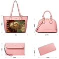 thumbnail image 6 of Women Handbags Set 4pcs Purses for Women Tote Bags Satchel Shoulder Bag Wristlet Bag Clutch Purse for Women, 6 of 8