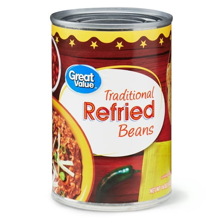 Great Value Traditional Refried Beans, 16 oz (Best Canned Refried Beans Recipe)