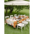 thumbnail image 3 of Outdoor Tablecloth with Umbrella Hole and Zipper, Fall Maple Leaves Rectangle Table Cloth 60x120 Inch Waterproof Tablecloth, Pumpkin Thanksgiving Gnomes Rustic Squirrel Picnic Table Cover for Patio, 3 of 7