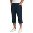 thumbnail image 4 of Axiiglly Capri Pants for Men, Drawstring Mid Waist Loose Fit Pants, Beach Vacation Stretchy Capris with Pockets, S-2XL, 4 of 7