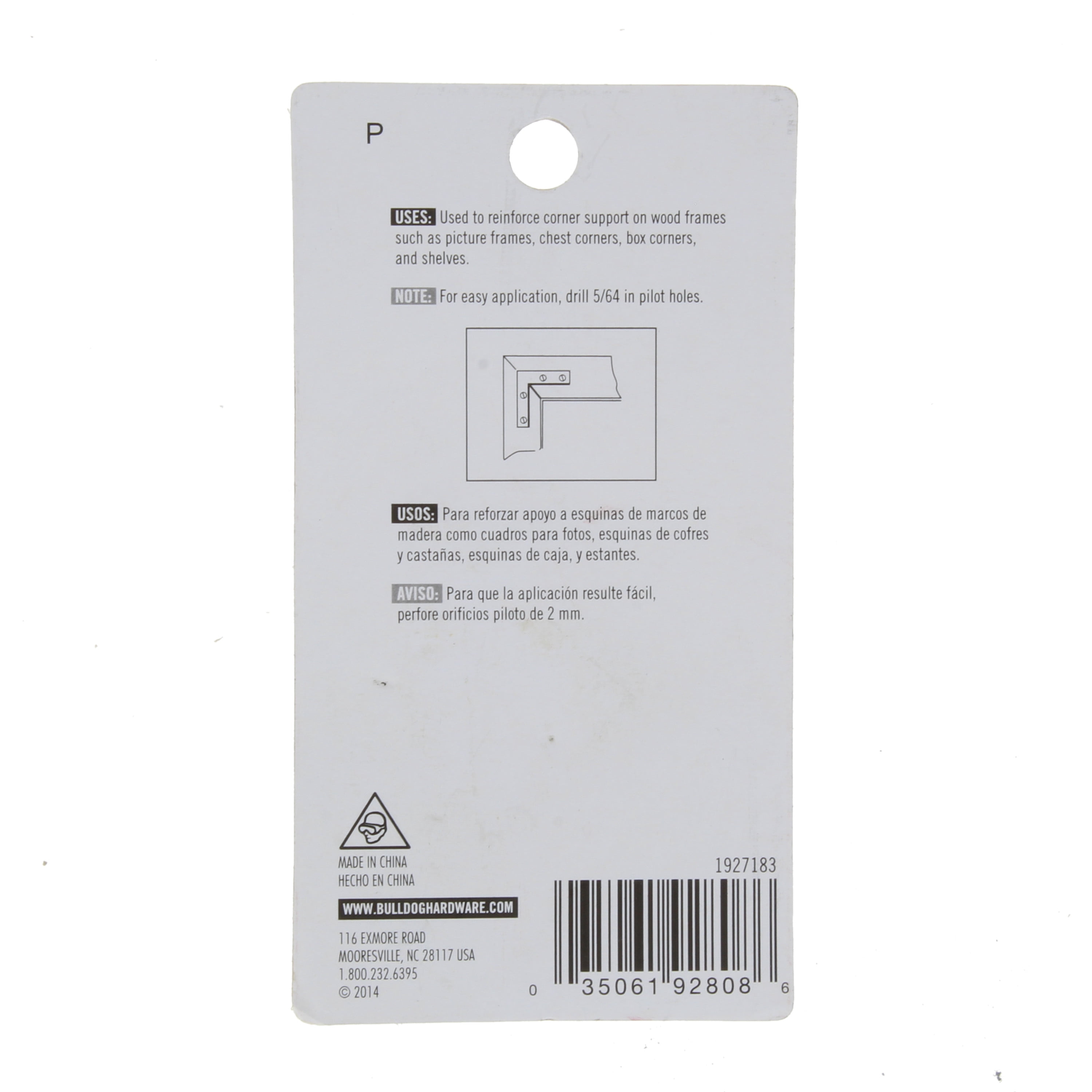 Bulldog Hardware 2 in. Flat Corner Brace, Zinc Plated Steel (4 Pack)