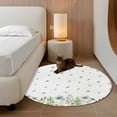 thumbnail image 2 of Round Rug 4Ft Washable Non-Slip, Spring Botanical Circle Area Rugs for Living Room Bedroom, Farmhouse Pastoral Daisy Leaves Indoor Floor Mats Carpet Runner for Home Decor Aesthetic, 2 of 8