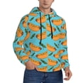 thumbnail image 2 of Picia Hot Dog 5 Pattern Casual Men's Hoodie - Lightweight Hooded Sweatshirt with Kangaroo Pocket, Comfortable Pullover for Everyday, Travel-Large, 2 of 7
