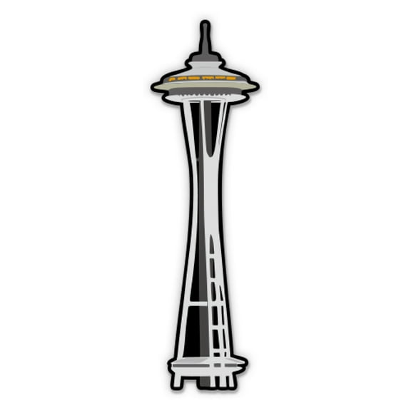 Seattle Space Needle - 3" Vinyl Sticker - For Car Laptop Water Bottle Phone - Waterproof Decal