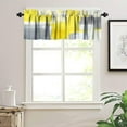 thumbnail image 3 of Grey Valance Curtain Cute Grey and Yellow Abstract Art Painting Rod Pocket Valance Window Treatments 1 Panel Short Curtains for Kitchen Farmhouse Living Room Bathroom 54 x 18 in, 3 of 6