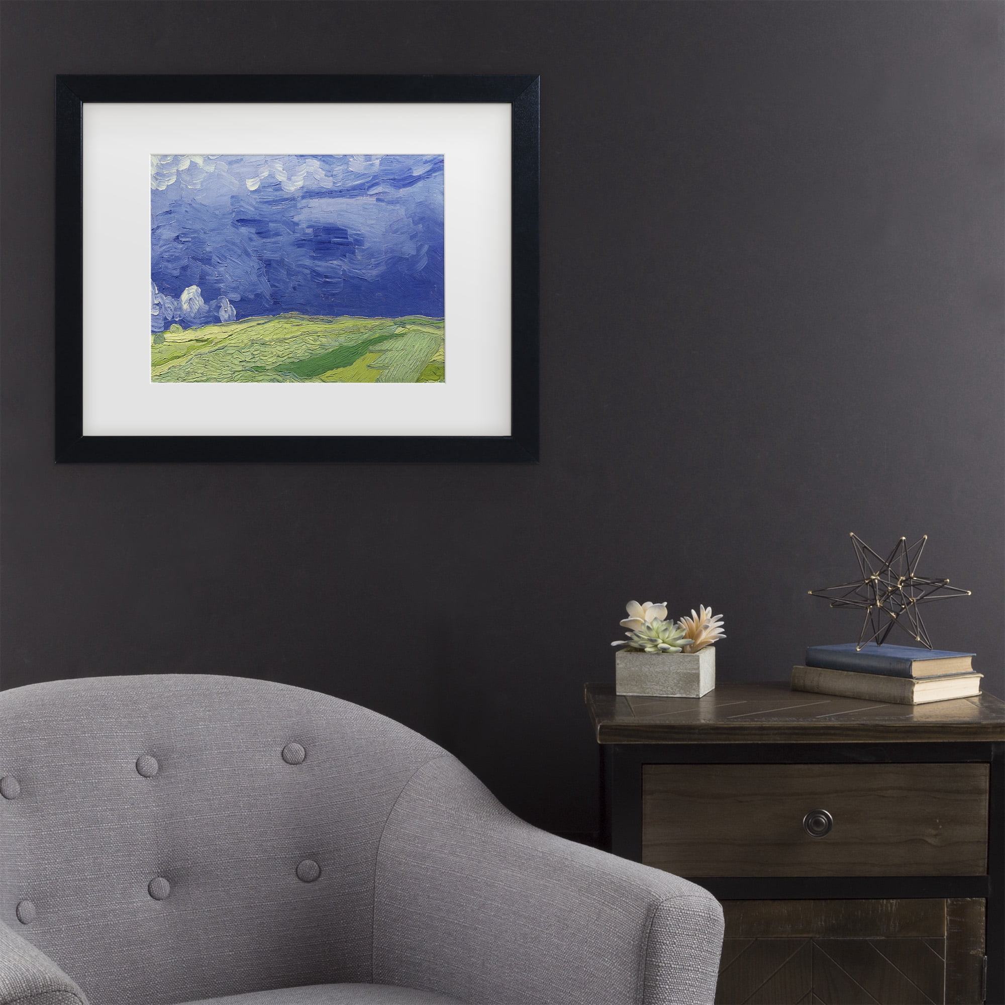 Trademark Fine Art 'Wheatfields under Thundercloud' Canvas Art by Vincent Van Gogh