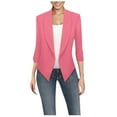 thumbnail image 1 of Fouhkni Blazers for Women Plus Size Open Front Plain Cardigan 3/4 Sleeve Fitted Dressy Suit Jackets, 1 of 6