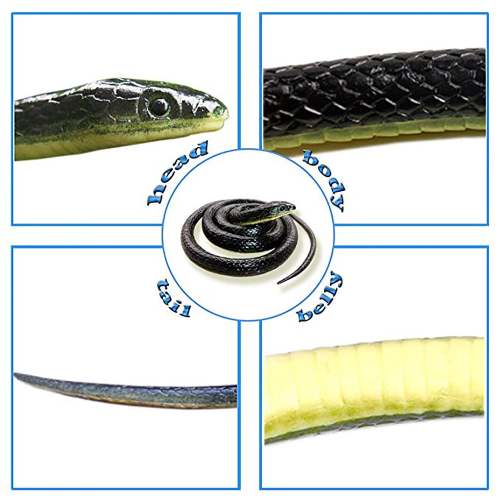 Realistic Fake Rubber Toy Snake Black Fake Snakes 49 Inch Long AprilFool/'s Day