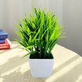 thumbnail image 2 of Mdesiwst Artificial Potted Green Plants Plastic Faux Greenery Bonsai Indoor Outdoor Desktop Decoration 1Pc, 2 of 6