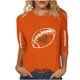 thumbnail image 2 of Heisall Womens Tops 3/4 Sleeve Round Neck Loose Casual Fashion T-Shirts Rugby Print, 2 of 4