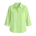 thumbnail image 7 of Siminsem Women's Loose Fit Long Sleeve Top Casual Elegant Blouse for Daily Work Office Lightweight Breathable Spring Autumn, Light Green, 5XL, 7 of 7