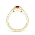 thumbnail image 2 of ANGARA Natural Classic Oval Ruby Halo Engagement Ring with Diamond Accents in 14K Yellow Gold for Women (Size-6x4mm) | July Birthstone, Anniversary, Jewelry Gift for Women | Natural Ruby Ring, 2 of 11
