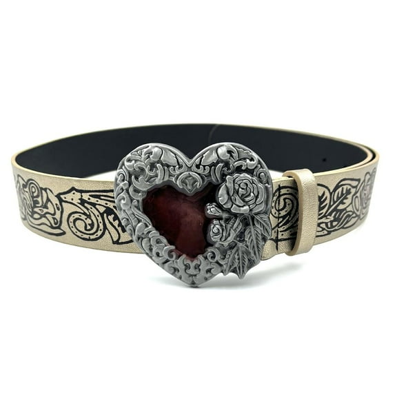 Fashion Punk Love PU Leather Women's Belt Gothic Black Belts M8Z3 Z1S6