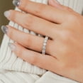 thumbnail image 5 of JeenMata Lab Grown Diamond Round Prong Set Vintage Anniversary Ring in 18K White Gold Plated for Women, 5 of 11