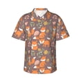 thumbnail image 1 of Balery Cute Little Fox Camisas hawaianas de manga corta para hombre, camisas playeras de corte holgado, camisas de vacaciones con botones,Small, 1 of 7