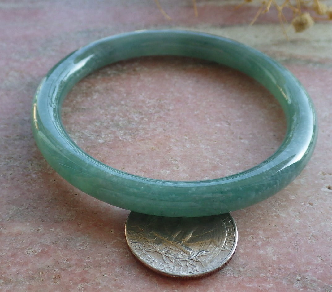 Icy Green Natural A JADE Jadeite Circle Bangle Bracelet 57 mm 683837 TN