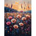 thumbnail image 1 of Qisvanset Framed Canvas Wall Art 12x16 Inch Wildflower Meadow Pastel Farmhouse Nature Wall Decor, 1 of 5