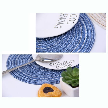 

Round Design Table Ramie Insulation Pad Solid Place mats Linen Non Slip Table Mat Kitchen Accessories Decoration Home Pad Coaster