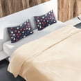 thumbnail image 5 of Yayeee Pillowcase King Size Set of 2 Satin Wrinkle Resistant Envelope Pillow Case, Red Starry Pattern, 5 of 8