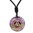 thumbnail image 4 of Collar COLGANTE Antiguo triquetra Yuyangstore liso tallado Joyería negro Violeta, 4 of 8