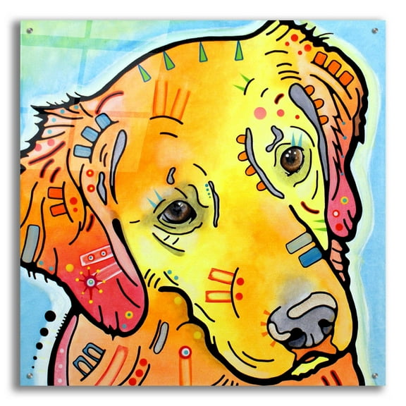 Epic Art 'The Golden(Ish) Retriever' by Dean Russo, Acrylic Glass Wall Art, 36"x36"