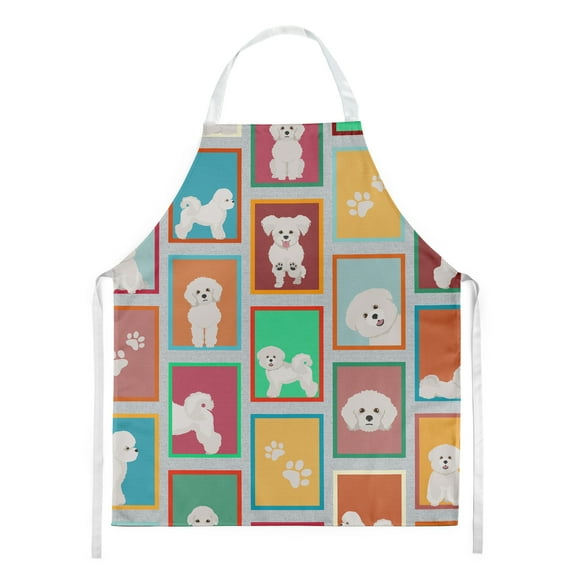 Lots of Bichon Frise Apron 27 in x 30 in