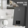 thumbnail image 5 of Airthereal Electric Tankless Water Heater 18kW, 240Volts - Endless On-Demand Hot Water - Self Modulates to Save Energy Use - Small Enough to Install Anywhere - for 2 Showers, Evening Tide series, 5 of 8