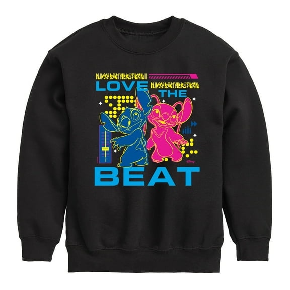 Disney - Lilo & Stitch - Love The Beat - Toddler & Youth Crewneck Fleece Sweatshirt