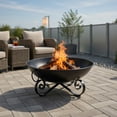 thumbnail image 6 of Spaco 24" Heavy-Duty Metal Outdoor Fire Pit Bowl with Carry Handles, Rust-Resistant Wood-Burning Backyard, Beach & Camping Firepit, Black, 6 of 8