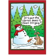 5769 'eat the carrot' - funny merry christmas greeting card with 5" x 7" envelope by nobleworks