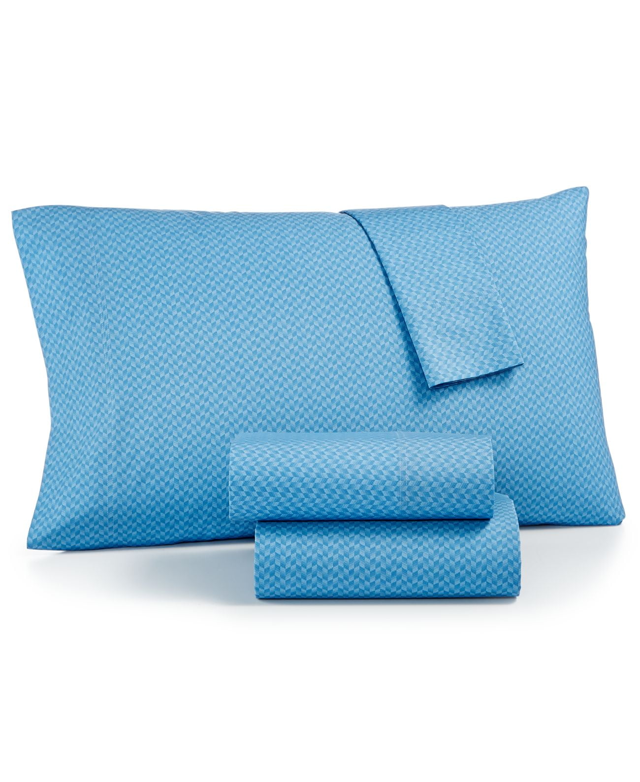 MSRP $45 TOMMY HILFIGER Flannel Cotton Pillowcases Set Palmetto Blue Stripe 