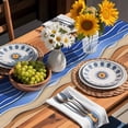 thumbnail image 2 of Dark Blue Ripple Table Runner, Dark Blue Gradient Kitchen Table Runners Dress Scarves for Table Decorations Party/Restaurant/Indoor Outdoor Use, 13x90in, 2 of 9
