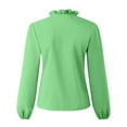 thumbnail image 6 of Alkepwun Women's Ruffle Blouse for Business Work Plus Size Cotton Shirts Elegant V Neck Puff Long Sleeve Casual Dressy Top, 6 of 7