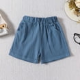 thumbnail image 2 of FAOWME Toddler Boys Girls Solid Color Sport Shorts Kids Beach Shorts With Pocket Navy 2-3 Years, 2 of 6