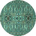 thumbnail image 1 of Ahgly Company Indoor Round Persian Turquoise Blue Traditional Area Rugs, 7' Round, 1 of 4