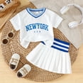 thumbnail image 2 of Girls 18 Month Clothes Toddler Baby Girls Summer Linen Clothes Floral Sleeveless Ruffled Tank Shirt Top + Skirt Set 12 18 24 Month 2T 3T,Blue, 2 of 6
