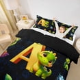 thumbnail image 2 of Erosebridal Kids Dinosaur Duvet Cover Set for Boys Girls, Dino Letter A Bedding Full, Black Reversible 3 Pieces, 1 Duvet Cover and 2 Pillowcases (No Comforter), 2 of 6
