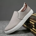 thumbnail image 5 of Dakaela Mens Slip on Sneakers Canvas Casual Dressy Work Loafers Low Top Walking Flats Shoes Grey 8.5, 5 of 7