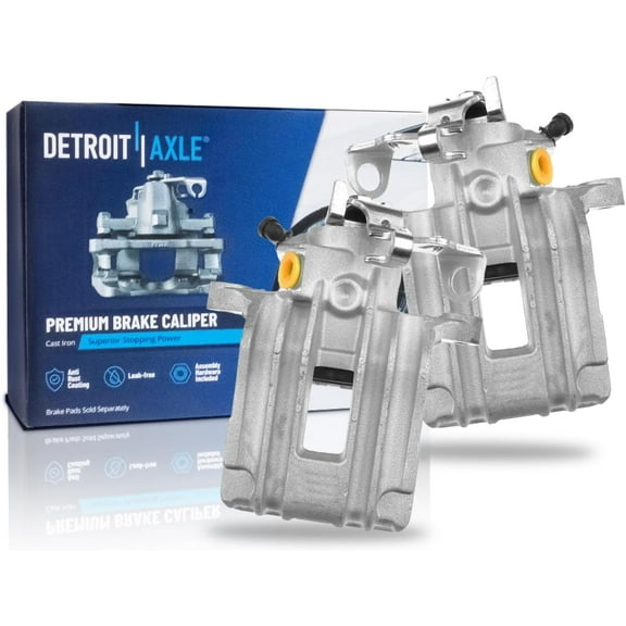 Detroit Axle - 2pc Rear Brake Calipers for Volkswagen Golf City Beetle Cabrio Audi A3 TT Disc Brake Calipers with Brackets Replacement