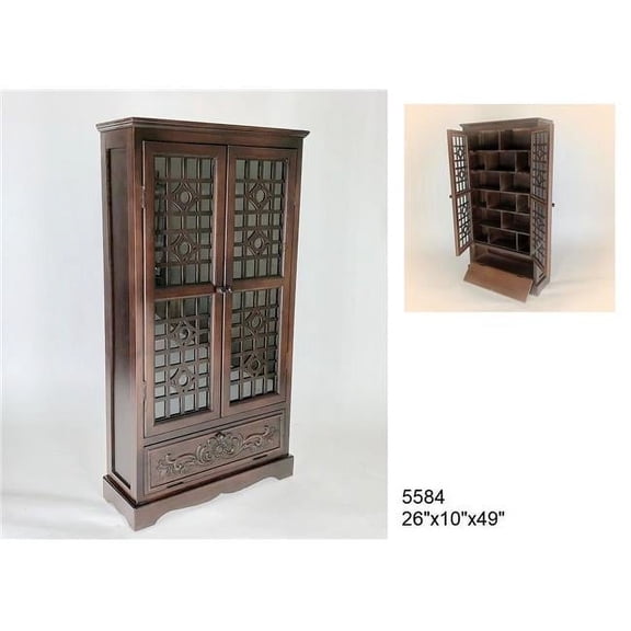 Wayborn Furniture Cabinet Multimedia Storage 2 Doors - Brown