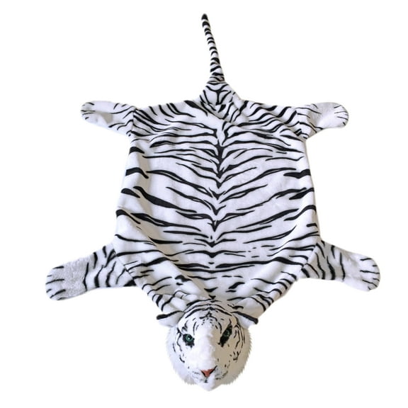 Plush Pal Soft & Fluffy White Tiger Rug Throw Stuffed Animal Toy