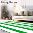 thumbnail image 2 of ODIKA 8'x10' Machine Washable Non-Slip Area Rug, Minimalist Striped Design With Varied Line Widths High Traffic Rug with Pad, Green, 547331, 2 of 8