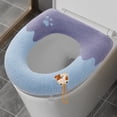 thumbnail image 2 of Qocolhg Bathroom Soft Thicker Warmer with Snaps Fixed Stretchable Washable Cloth Toilet Seat Cover Pads, Easy Installation& Cleaning, Clearance, Blue, 2 of 6