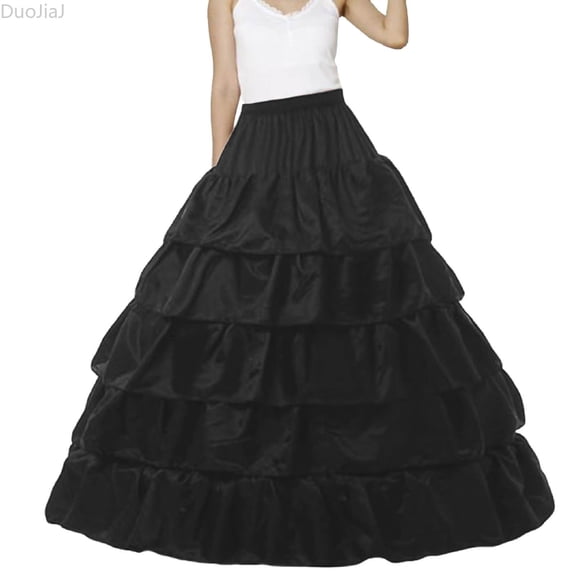 DuoJiaJ Women's A Line Petticoats Floor Length Wedding Petticoats Skirts Prom Dresses Skirts Skirts For Women Black One Size