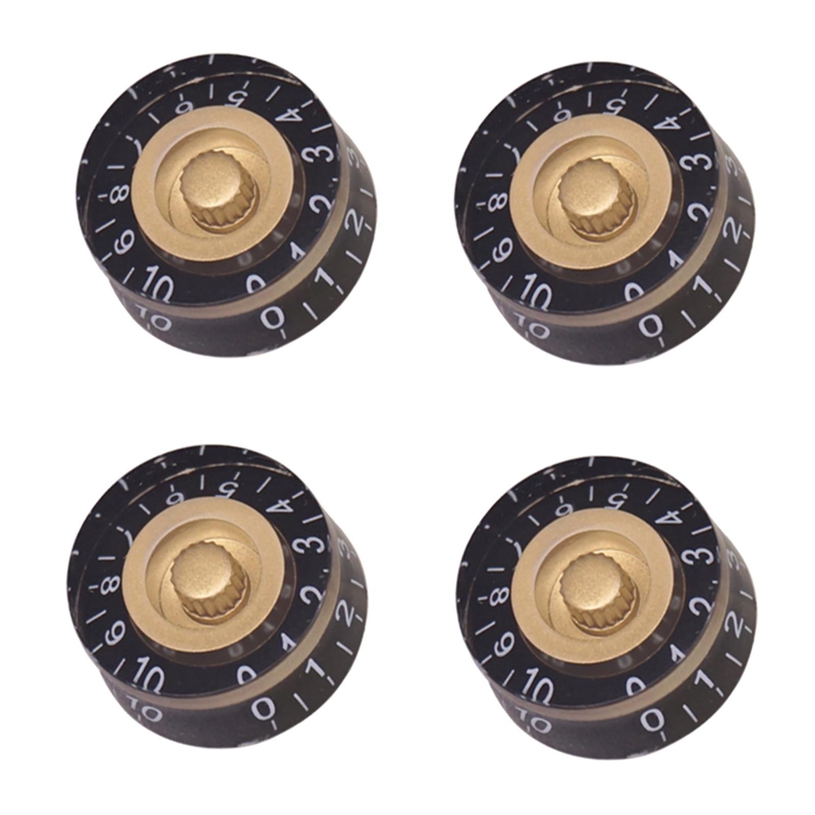 4 Piece Electric Guitar Control Knob w/ Number Knobs Top Hat Replace
