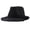 Black, variant on Classic Summer Straw Fedora Hat with Edge Design for Casual Beach and Wear