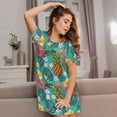 thumbnail image 3 of Disketp Pineapple para Camisón Corto de Manga Corta para Mujeres, Camisón Cómodo con Escote Redondo, Bonito y Confortable, 3 of 6