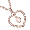 thumbnail image 3 of Sonceds 26 Letters O Heart Shape Pendant Necklace Rhinestone Rose Golden Clavicular Chain Jewelry Couple Gift, 3 of 5