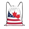 thumbnail image 1 of Fotbe USA Canada Flag Bolsa Mochila con Cordón Estampada, Bolsa de Gimnasio Deportiva, Bolsa Cinch, Bolsa con Cordón para Hombres y Mujeres-Medium, 1 of 6