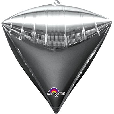 DIAMONDZ Solid Silver 17 Inch Foil Mylar Balloon [28339]